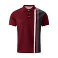 thumbnail image 2 of Felirenzacia Men's and Men's Plus Active Stretch Polo Shirt, Short Sleeve Cooling Moisture Control Striped Golf Top, Red,S, 2 of 3