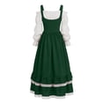 thumbnail image 6 of LEKWK Renaissance Dress Women Off Shoulder Lace-Up Corset Dress Vintage Ruffled Lace Trim Medieval Dress for Halloween Cosplay Theme Party, 6 of 6
