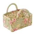 thumbnail image 2 of Quilted Floral Fabric Storage Basket, Decorative Organizer Bin with Handles, Vintage Print Basket for Home, Closet & Laundry, 2 of 6