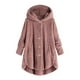 thumbnail image 4 of Pntutb Mujer Tallas grandes Botón Felpa tops Con capucha Cárdigan suelto Abrigo de lana Chaqueta de invierno Selecciones de flash Pntutb Pntutb-7451, 4 of 7