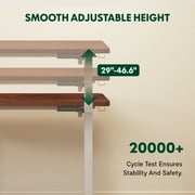 FLEXISPOT 55x28 Home Office Height Adjustable Standing Desk with Hooks, Ergonomic Electric 2-Stage Stand Up Computer Desk, White and Mahogany
