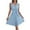 Blue, variant on VSSSJ Women's Cross V Neck Sleeveless Tunic Mini Pleated Dresses Solid Color Belted Slim Elegant A-Line Swing Summer Short Dress Blue M