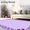 thumbnail image 2 of ODIKA 8'x10' Machine Washable Non-Slip Area Rug, Adorable Kitty Crochet Canvas Decorative Handcraft Stitch Project High Traffic Rug, Purple, 632663, 2 of 7