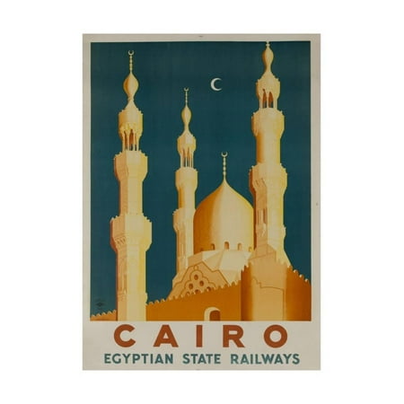 Cairo Egyptian State Ralwats Travel Poster Minarets Print Wall
