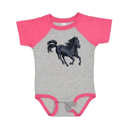 

Inktastic Beautiful Galloping Black Horse Gift Baby Boy or Baby Girl Bodysuit