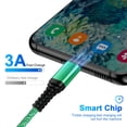 thumbnail image 4 of USB Wall Charger Block,ABCPOW 2.1A Dual Port USB Charger Block with 2PACK Android Phone Charging Cord Type C Cable USB C Charging Cables 6ft10ft USB Brick Charger Box Fast Charging Block,Green, 4 of 7