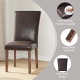 thumbnail image 6 of Mid-Century PU Dining Chairs with Nailhead Detail and Wooden Legs, Upholstered Side Chairs for Kitchen and Dining Room – Beige, 6 of 7