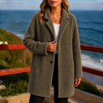 thumbnail image 3 of Awwp Women's Teddy Pea Coat, Faux Fur Long Winter Jacket, Winter Lapel Faux Fur Warm Overcoats Coffee M, 3 of 3