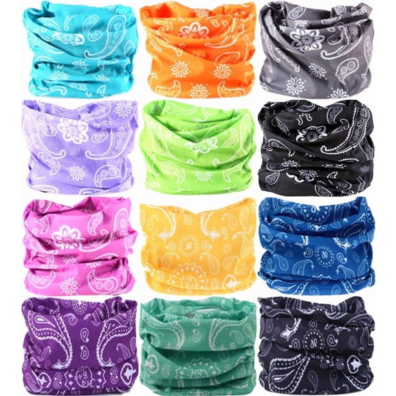 Headband Neck Gaiter Head Wrap Headwear Face Mask Magic Scarf Bandana for Men and Women 12pcs.animal Print 1