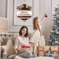 thumbnail image 4 of Coofit Christmas Welcome Sign Hanging Plaid Rustic Front Porch Sign Wall Sign with Bow, 4 of 10