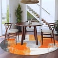 thumbnail image 3 of Round Rugs 6Ft, Burnt Orange Grey Round Area Rug Washable Indoor Throw Carpet, Modern Oil Painted Abstract Art Soft Non Slip Circle Rug for Office Cabinet Home Decor Aesthetic, 3 of 8