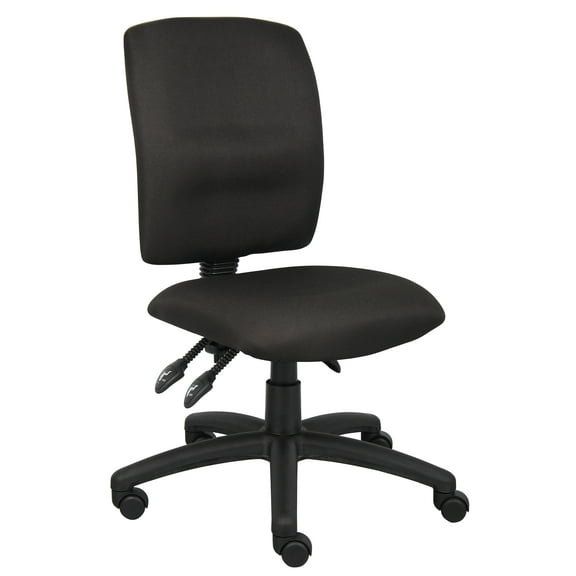 Boss Office Products Black Multi Function Task Chair with Large Base in Black