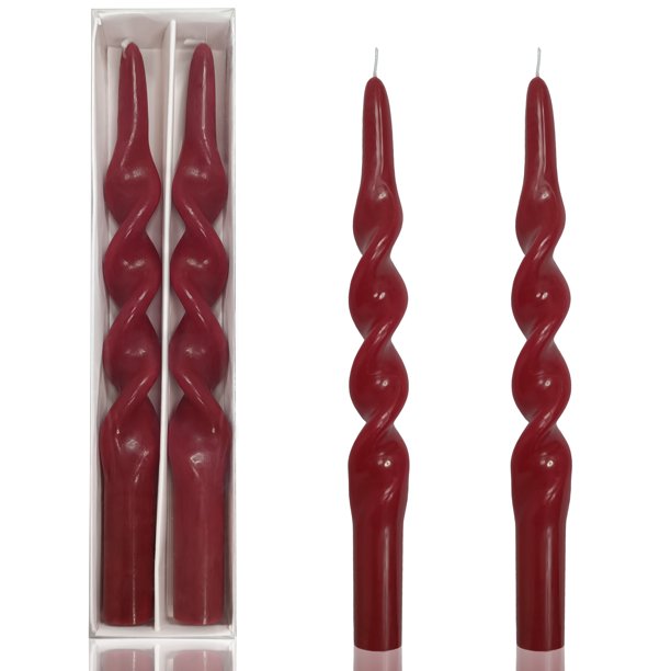 FCMSHAMD 10" Red Long Candles Drilpes Taper Candles Holiday Christmas Decorative Candles