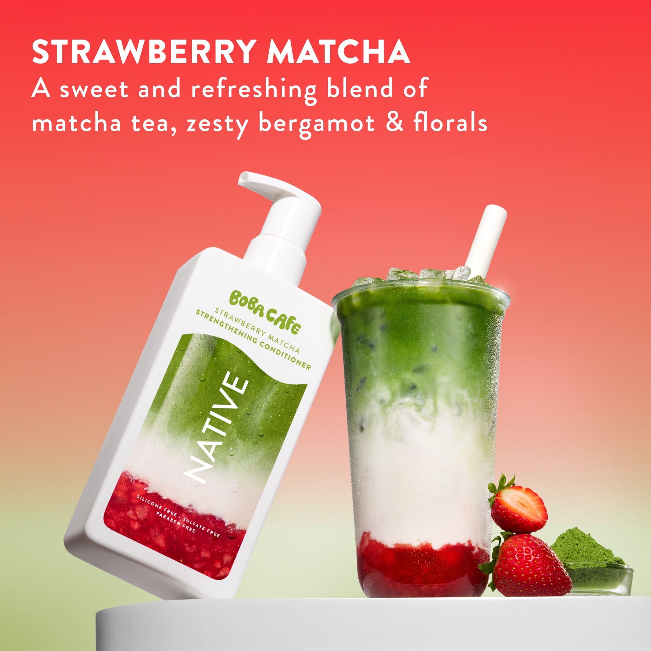 Native Strengthening Conditioner, Limited Edition Strawberry Matcha, Silicone Free, 16.5 fl oz