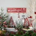 thumbnail image 3 of Northlight Set of 3 Red and White Beaded Christmas Trees Wooden Table Decorations 0.98 FT, 3 of 6