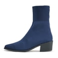 thumbnail image 3 of Wovix Ankle Boots for Women Dressy Comfy Knit Sock Booties Pointed Toe Heel on Elastic Spring Fall Booties Daily Blue 41, 3 of 6
