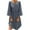 Grey, variant on Meichang Women's Casual Cotton Linen Dresses 3/4 Bell Sleeve Solid Shirt Dresses Plus Size Loose Fit Pleated Mini Dresses Lightweight Comfy Work Dresses Coffee M