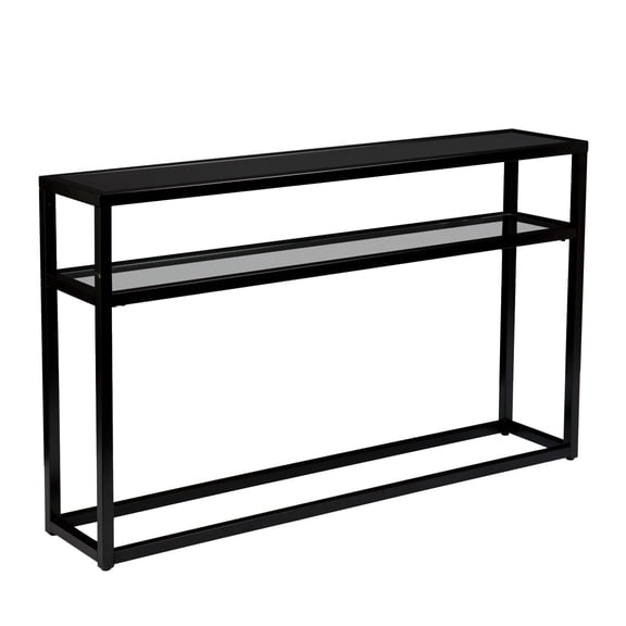 50 Black glass Frame console Table With Storage