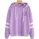 thumbnail image 1 of Sudadera con capucha y cordón para mujer con estampado de planetas Varsity a rayas Xemadio WMZY-680-24, 1 of 5