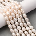 thumbnail image 2 of Natural Cultured Freshwater Pearl Beads Strands with Screw Thread Rice Creamy White 7~8mm Hole: 0.8mm about 38pcs/strand 13.77 inch~14.17 inch, 2 of 7