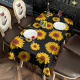 thumbnail image 2 of Black Sunflower Pattern Rectangle Tablecloth 60"x120",Waterproof Polyester Rectangle Table Cloth, Wipeable Spillproof Polyester Tablecloth for Dining, Camping, Indoor and Outdoor, 2 of 6