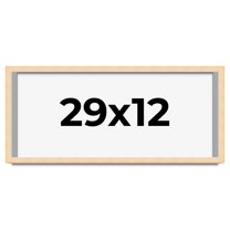 29x12 Frame Beige Real Wood Picture Frame Width 0.75 inches | Interior Frame Depth 0.5 inches |