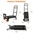 thumbnail image 2 of Soonbuy Heavy Duty Folding Hand Truck, 330 Lbs Large Capacity Foldable Dolly Cart, Platform Hand Truck with 4 Wheels and Elastic Ropes for Moving, Luggage, Shopping, Warehouse, 2 of 7