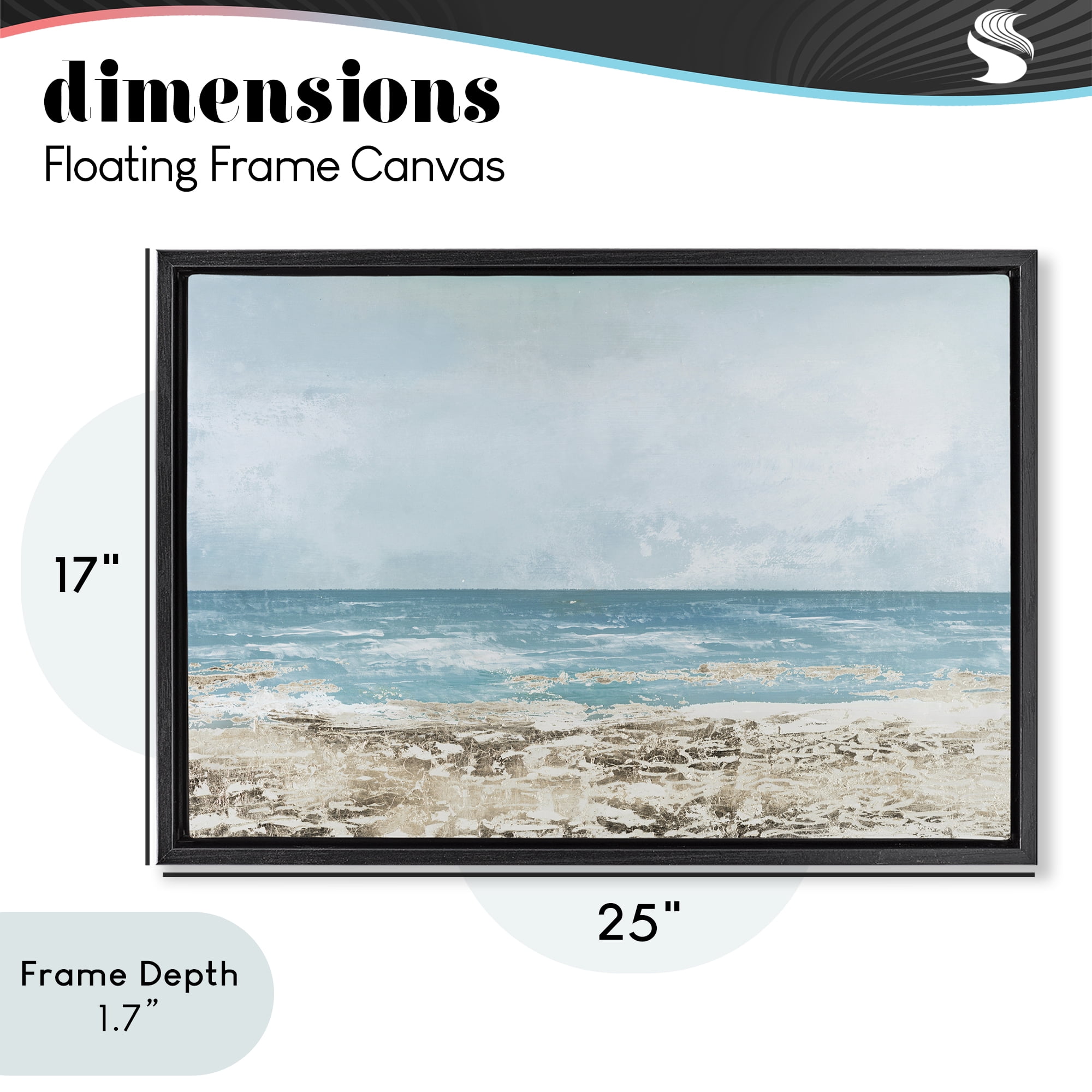 Stupell Industries Peaceful Mood Coastal Scene Black Framed Floater Canvas Wall Art, design by Lorenzo Collective