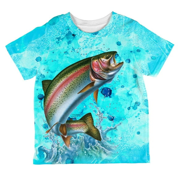Rainbow Trout Jumping Splash All Over Toddler T Shirt Multi 2T