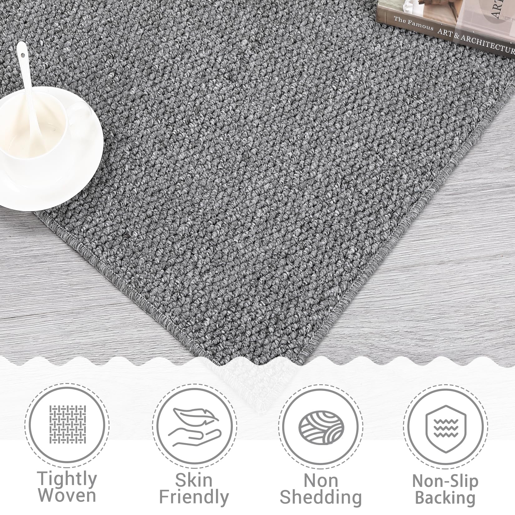Rugs for Living Room,Area Rug Washable Rugs for Living Room Bedroom Office Nursery Modern Solid Area Rug Contemporary Minimalism Rug Low Pile Neutral Soft Rug Non Slip Farmhouse Floor Cover