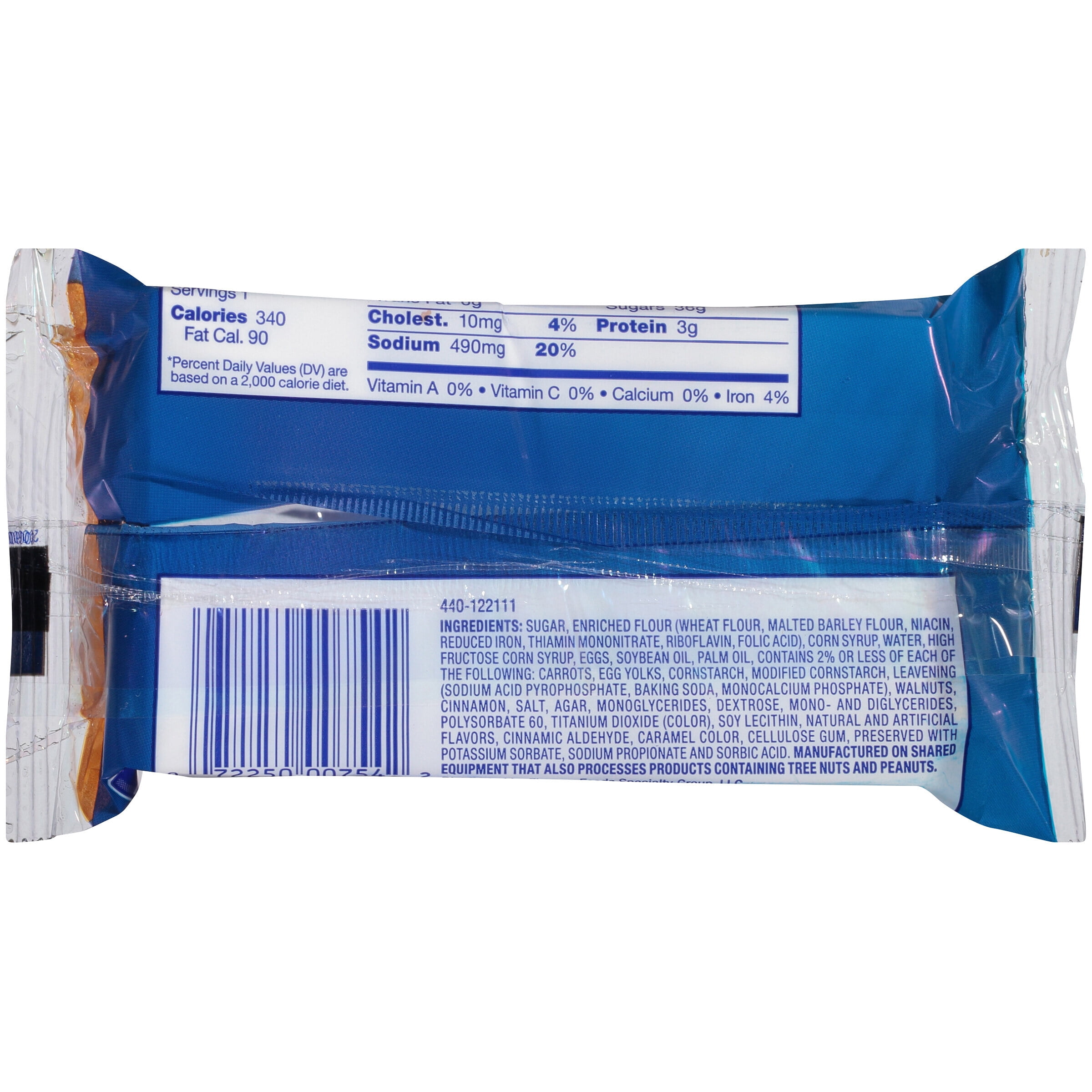 Mrs. Freshley's Iced Carrot Cake Snack Bar 3.5 oz Individually Wrapped