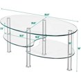thumbnail image 3 of Glass Coffee Table End Table 2 Tire for Home &Office with Sturdy Chrome Plated Legs Tea Table (Clear), 3 of 9