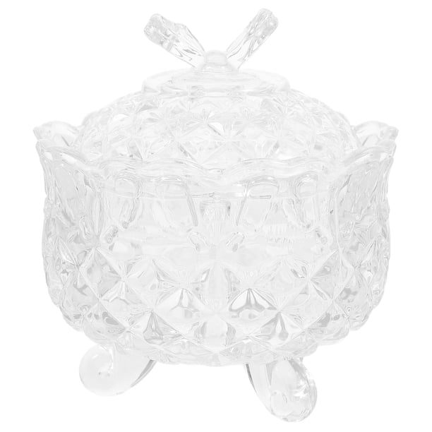 Tarro de vidrio para dulces con tapa, soporte para encimera de cocina, caja de vidrio para almacenar frutos secos, recipiente de vidrio transparente para cocina