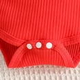 thumbnail image 5 of Staki Newborn Girl Clothes Baby Double Ruffle Romper Summer Dress Newborn Outfits Girl 3M 6M 9M Red,3-6 Months, 5 of 8