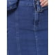 thumbnail image 5 of Falda de Mezclilla de Cintura Alta con Cinturón Elástico y Bolsillos Cargo para Mujeres INSPIRE CHIC M Azul, 5 of 6