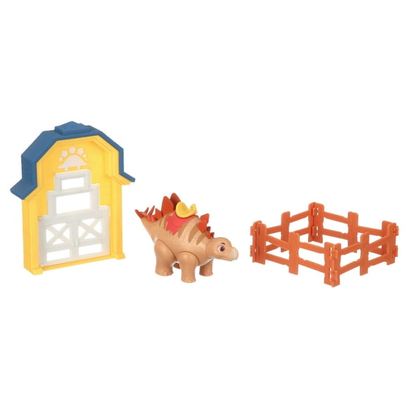 Dino Ranch Action Pack Featuring Stegosaurus - 4 Fence Pieces to Connect- Four Styles to Collect - Toys for Kids Featuring Your Favorite Pre-Westoric Ranchers
