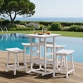 thumbnail image 6 of MUCHENGHY Set of 2 Outdoor Bar Stools 24", HDPE Weatherproof Patio Saddle Seats, White, 6 of 8