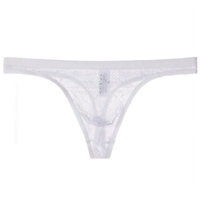 Tanga transparente de encaje para hombre, ropa interior fina y sexy, pantalones T de malla transpirable y sexy
