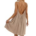 thumbnail image 5 of BOOMNY Women's Backless Cami Dress Spaghetti Strap Cami Lounge House Dresses Flowy Beach Summer Maxi Sundress, 5 of 8