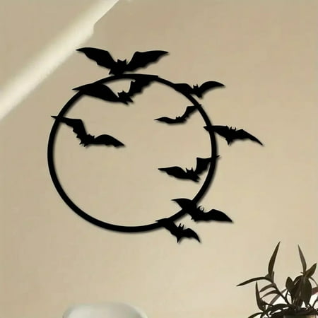 

Modern Black Metal Pendant Art Home Decoration Living Room Unique Personality Bat Concept Pendant