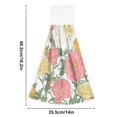 thumbnail image 2 of Haosy 2 Pack Kitchen Wash Cloths with Hanging Loops Absorbent Absorbent Quick Drying Hand Towels, Pastel Pink Yellow Cream Peonie, 2 of 7