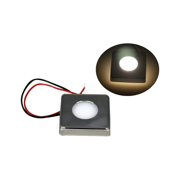 Pactrade Marine Boat Pontoon RV Surface Mount LED S.S Square Courtesy Light (Warm White)