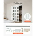 thumbnail image 6 of KFFKFF Sliding Closet Door, 60" (Double 31") x 80", Frosted Glass Bypass Doors with Hardware Kit & Floor Guide, Durable Wood and MDF Panels with Water-Resistant PVC Finish for Bedrooms and Closets, 6 of 9