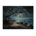 thumbnail image 3 of Designart "Silent Night on the Beach I" Nautical & Beach Print on Natural Pine Wood, 3 of 5