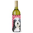 thumbnail image 1 of Collie Barbudo Corazones Amor Día De San Valentín Retrato Botella De Vino Aislador De Bebidas Aislador De Bebidas Hugger, 1 of 1