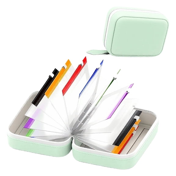 CookMate 7-Pouch Travel Pill Organizer,Waterproof PU Medicine Storage Case,Compact Portable Zippered Supplement Holder with Color-Coded Bags for Daily Vitamins and Small Items,5.9x4.3in