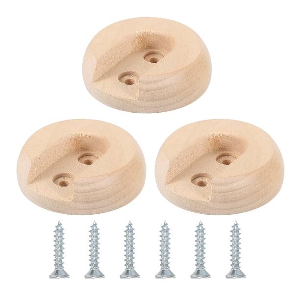 Soportes de varilla de armario de madera de 6 piezas, soportes de varilla con tornillos para varillas de 20 mm