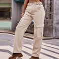 thumbnail image 4 of adviicd Casual Pants For Women Loose Fit Wide Leg Pants For Women Women Baggy Cargo Pants Oversized Low Rise Wide Leg Parachute Pants Vintage Drawstring Sweatpants Streetwear Khaki XL, 4 of 5