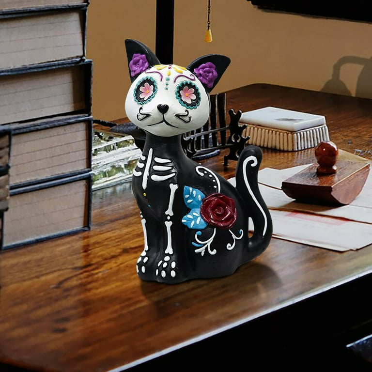 Oxodoi Halloween Skeleton Dog Statue-Day of the Dead Resin