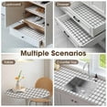 thumbnail image 6 of 12  X 118 In Drawer and Shelf Liner, Non-Slip Kitchen Cabinet Liners Non-Adhesive Thick Strong Grip Waterproof Washable Mats Protect Dresser Shelves Cupboard Bathroom Cabinets, White Stripes, 6 of 9